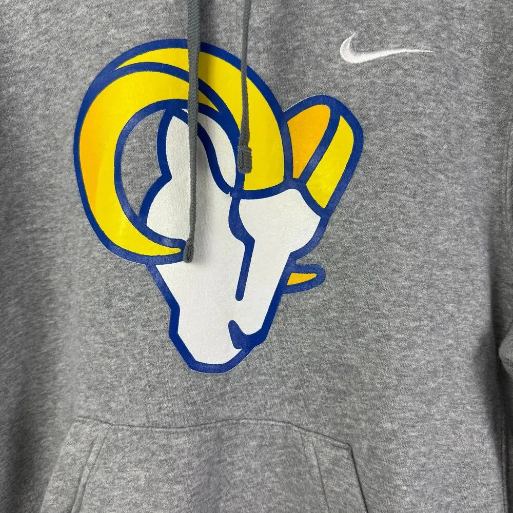Nike Los Angeles Rams NFL Gray Pullover Hoodie Sweatshirt Medium - Picture 2 of 7